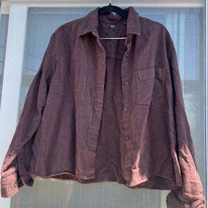 Women’s Brown cropped flannel